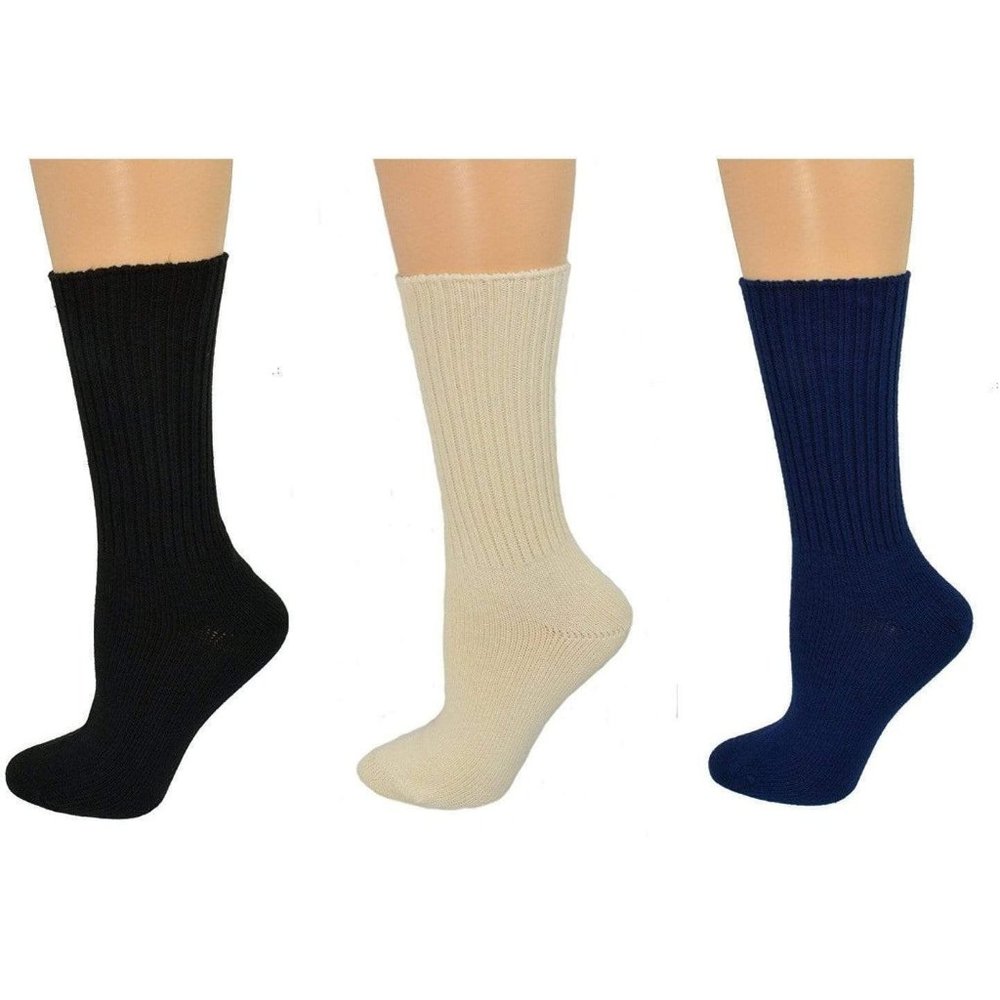 UNISEX Organic Cotton Seamless Toe  3 Pair Socks